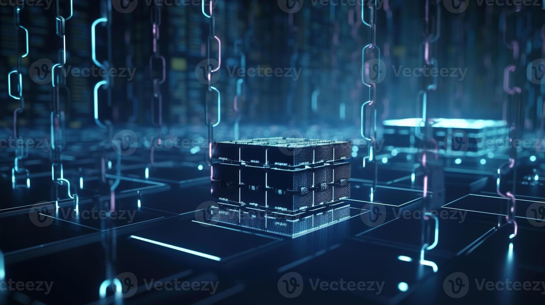3D rendering of abstract digital technology background. Big data connection concept. photo