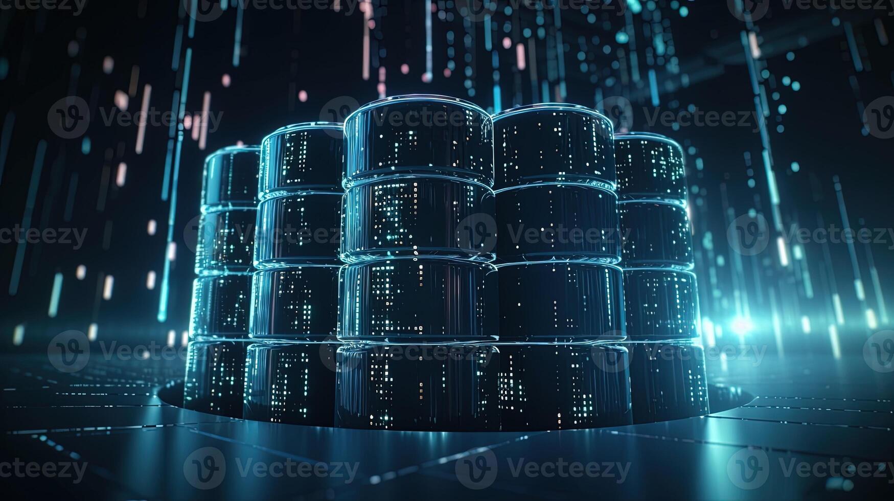3D rendering of abstract digital technology background. Big data connection concept. photo