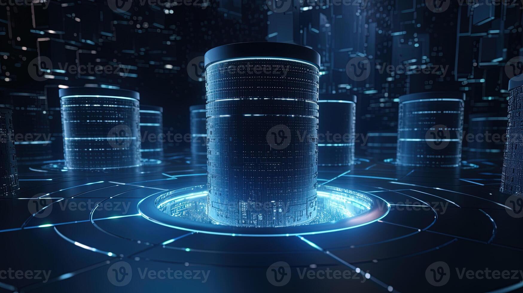 3D rendering of abstract digital technology background. Big data connection concept. photo