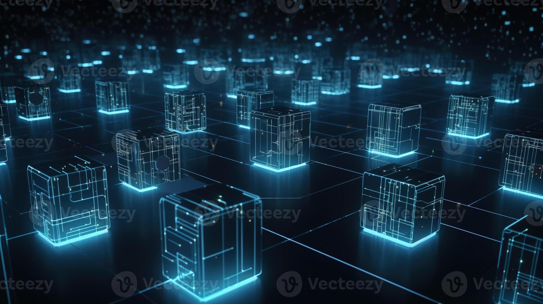 3D rendering of abstract digital technology background. Big data connection concept. photo
