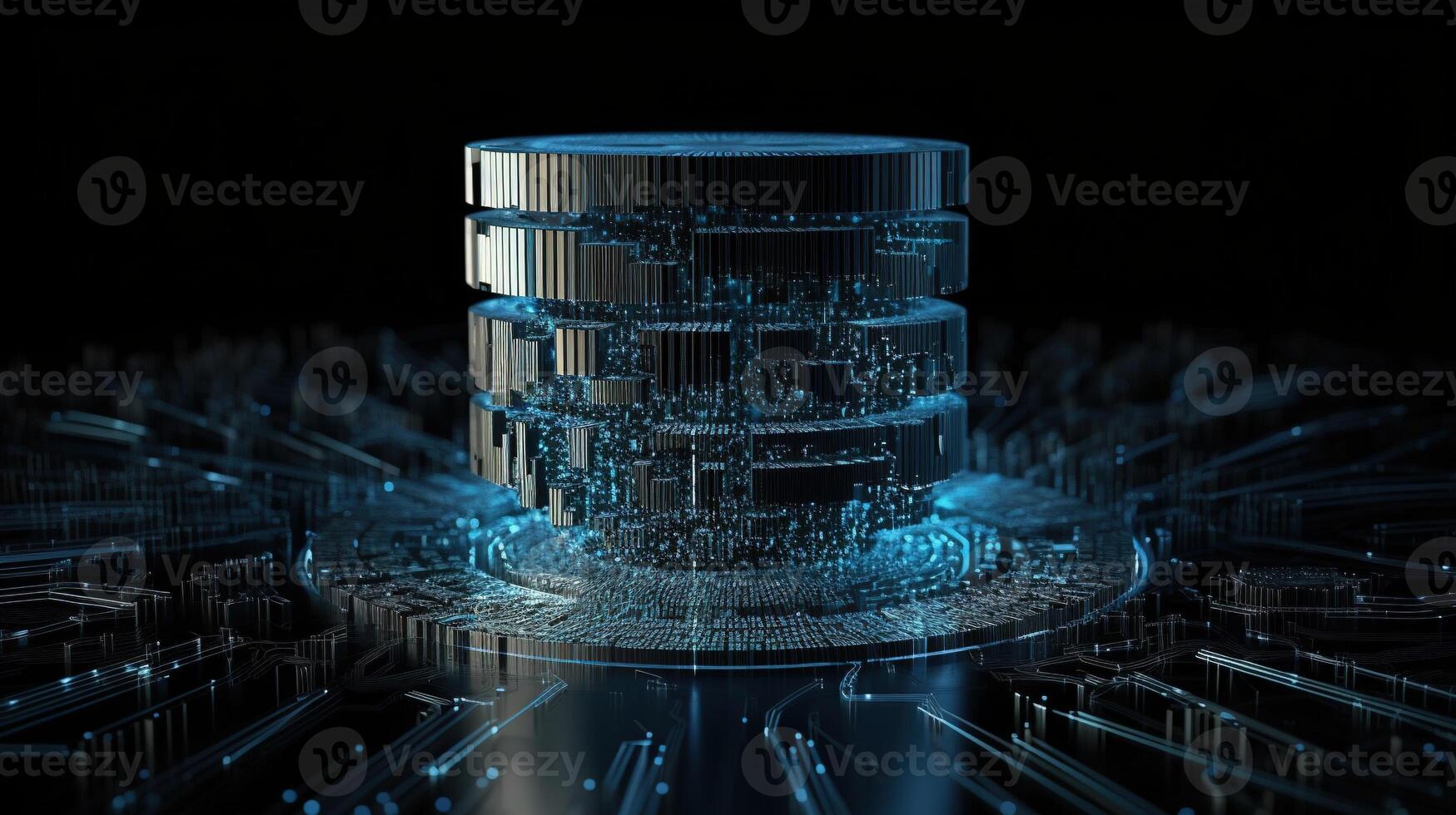 3D rendering of abstract digital technology background. Big data connection concept. photo