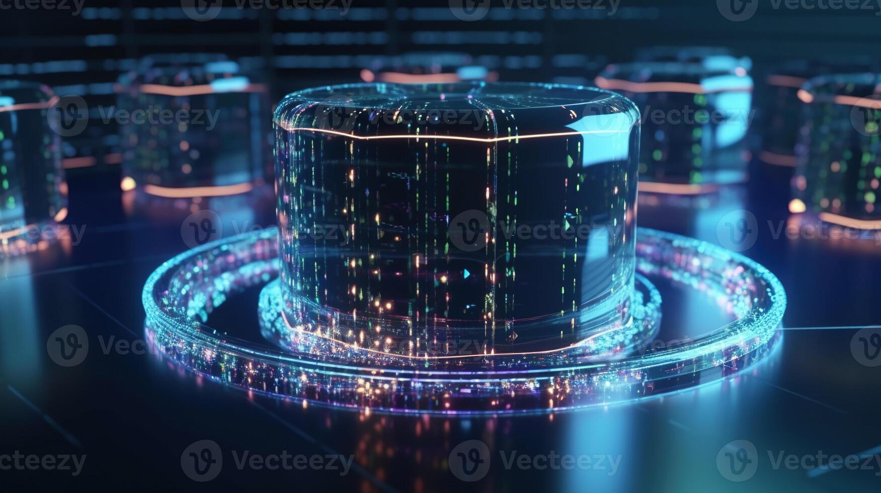 3D rendering of abstract digital technology background. Big data connection concept. photo