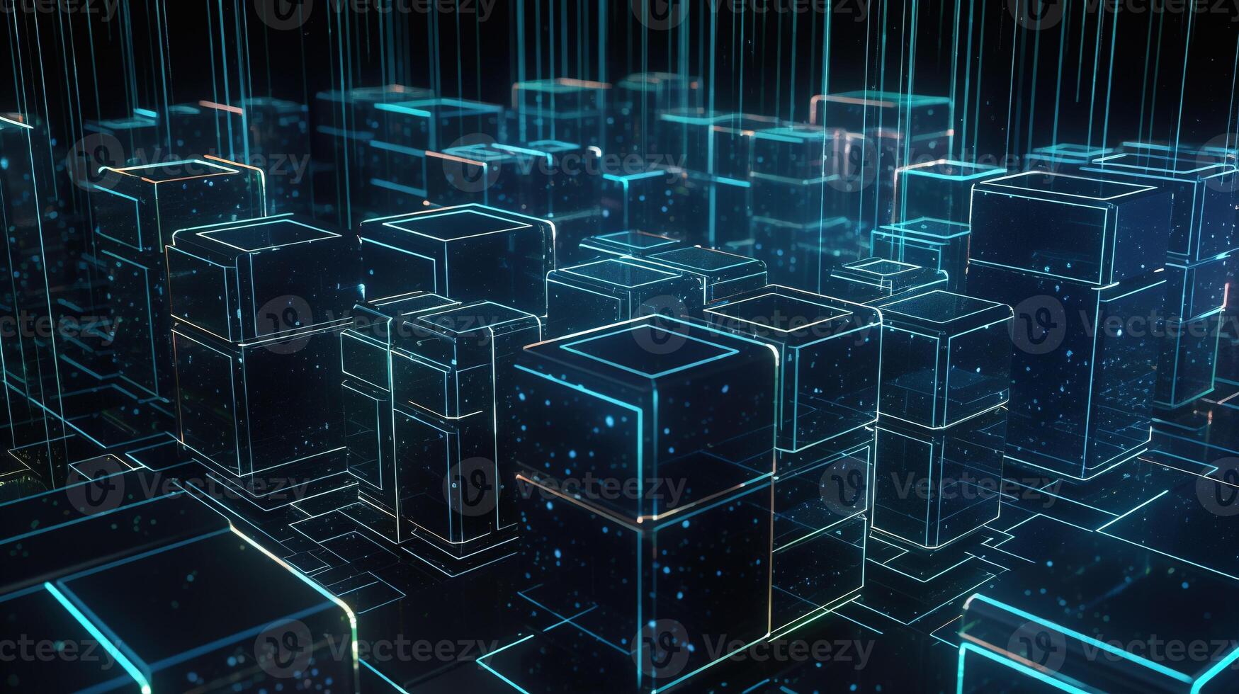 3D rendering of abstract digital technology background. Big data connection concept. photo