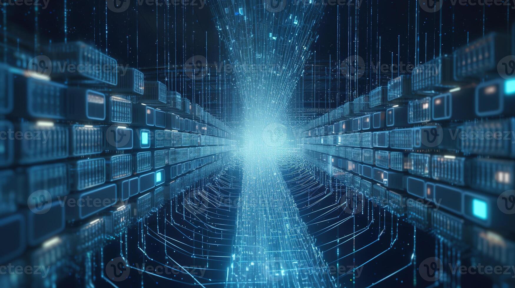 3D rendering of abstract digital technology background. Big data connection concept. photo