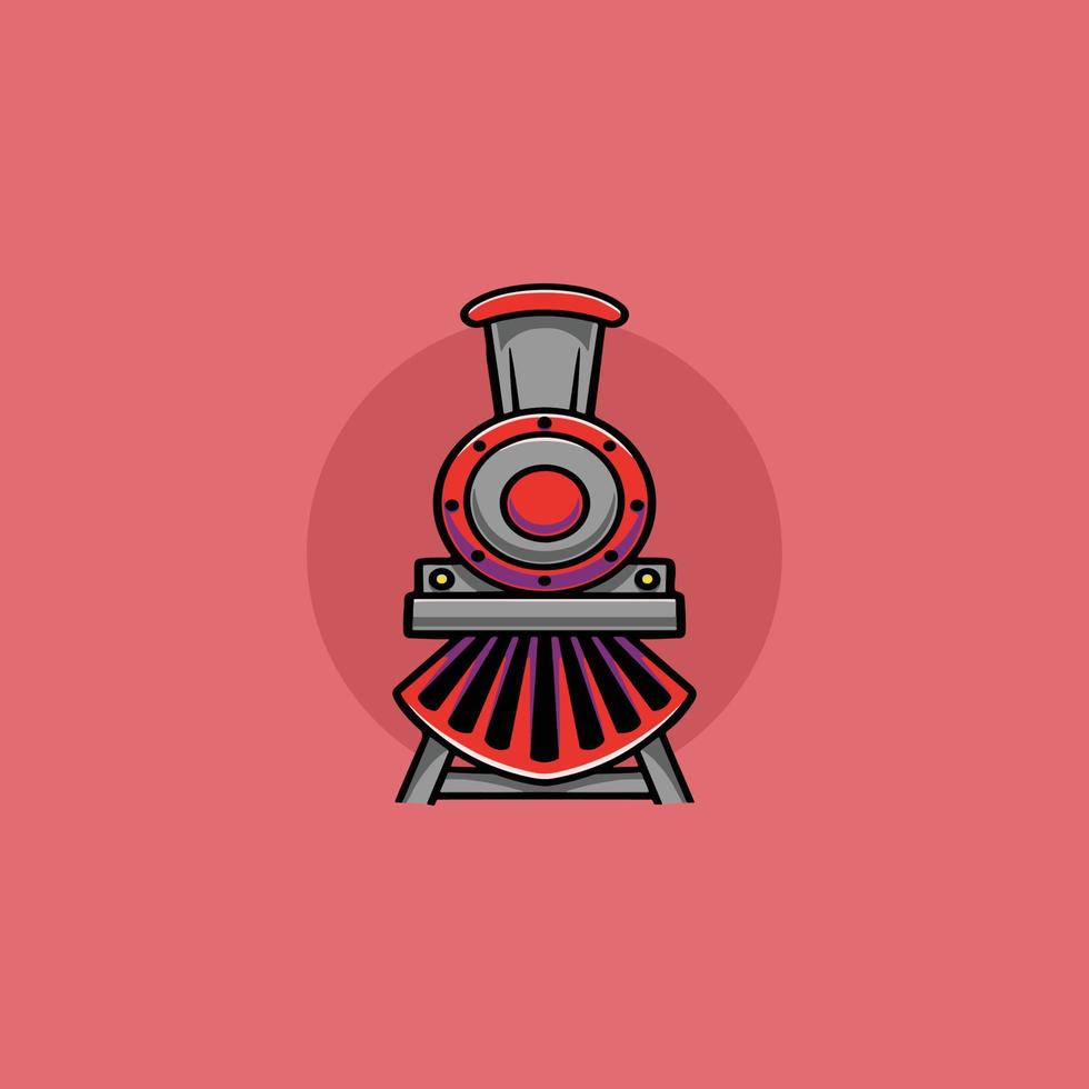 Cool train cartoon icon illustration vector