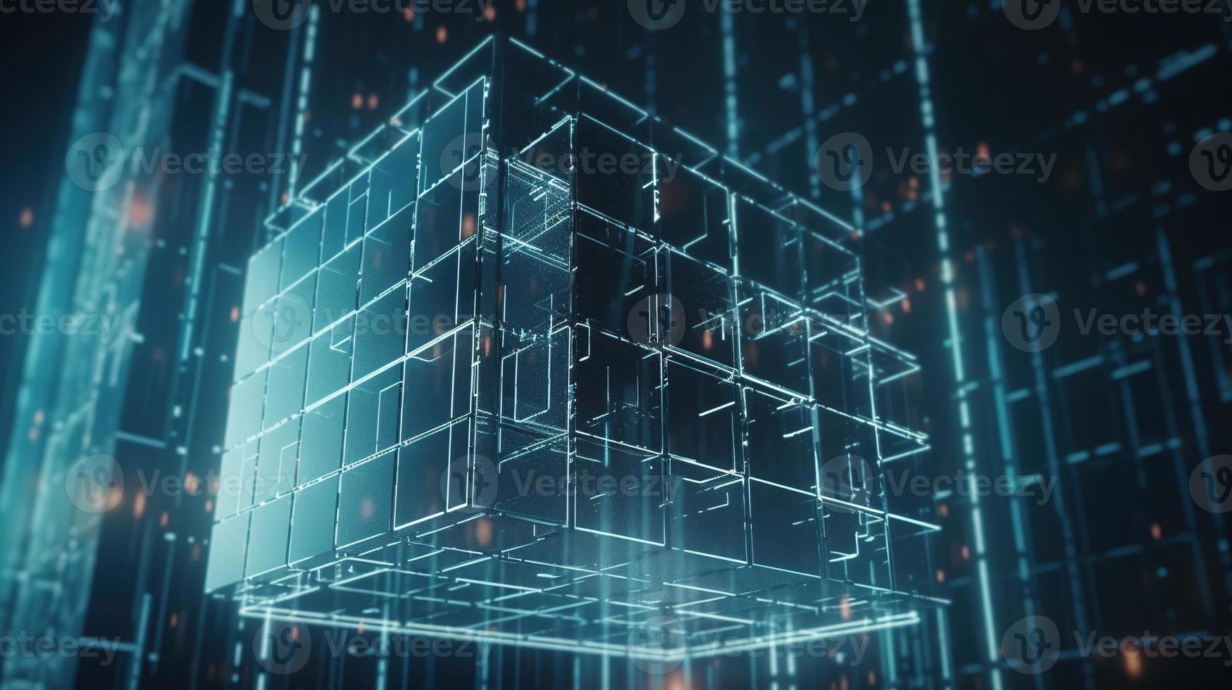 3D rendering of abstract digital technology background. Big data connection concept photo