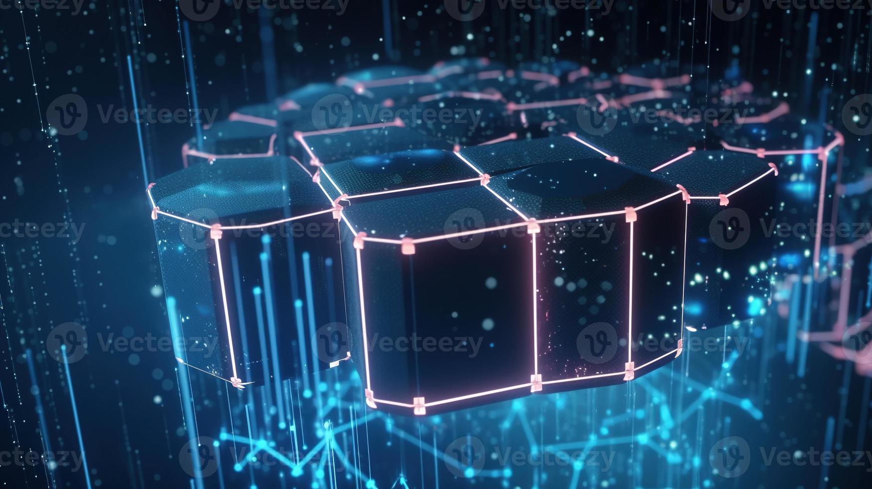 3D rendering of abstract digital technology background. Big data connection concept photo