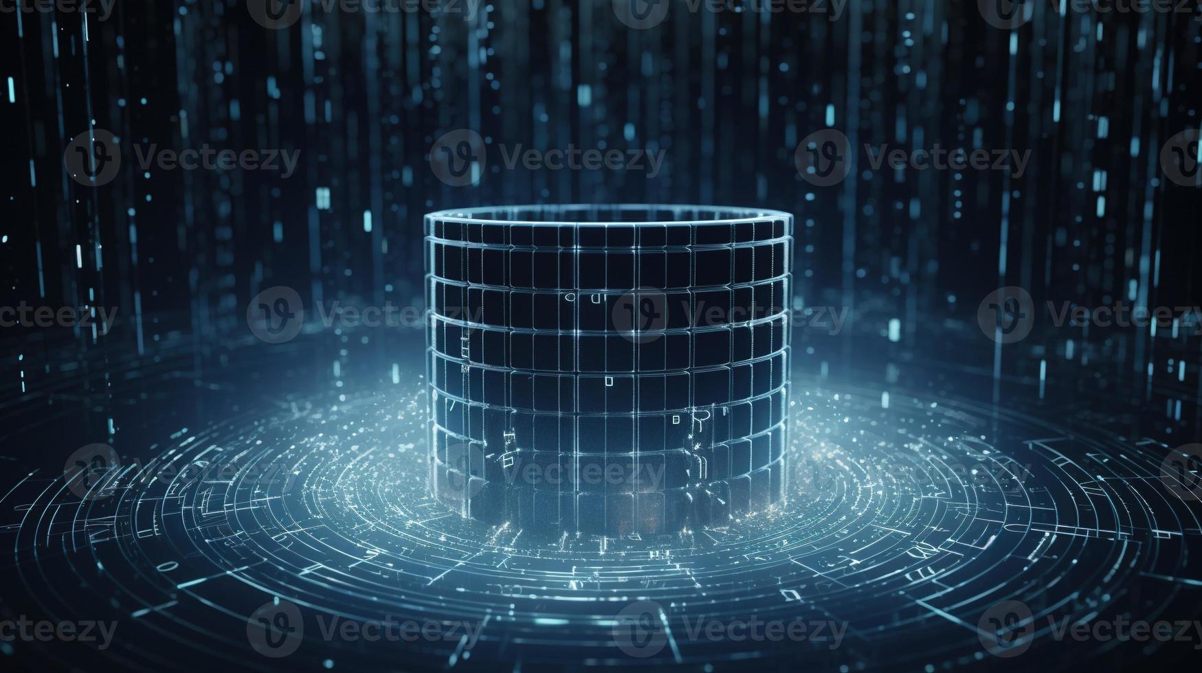 3D rendering of abstract digital technology background. Big data connection concept photo