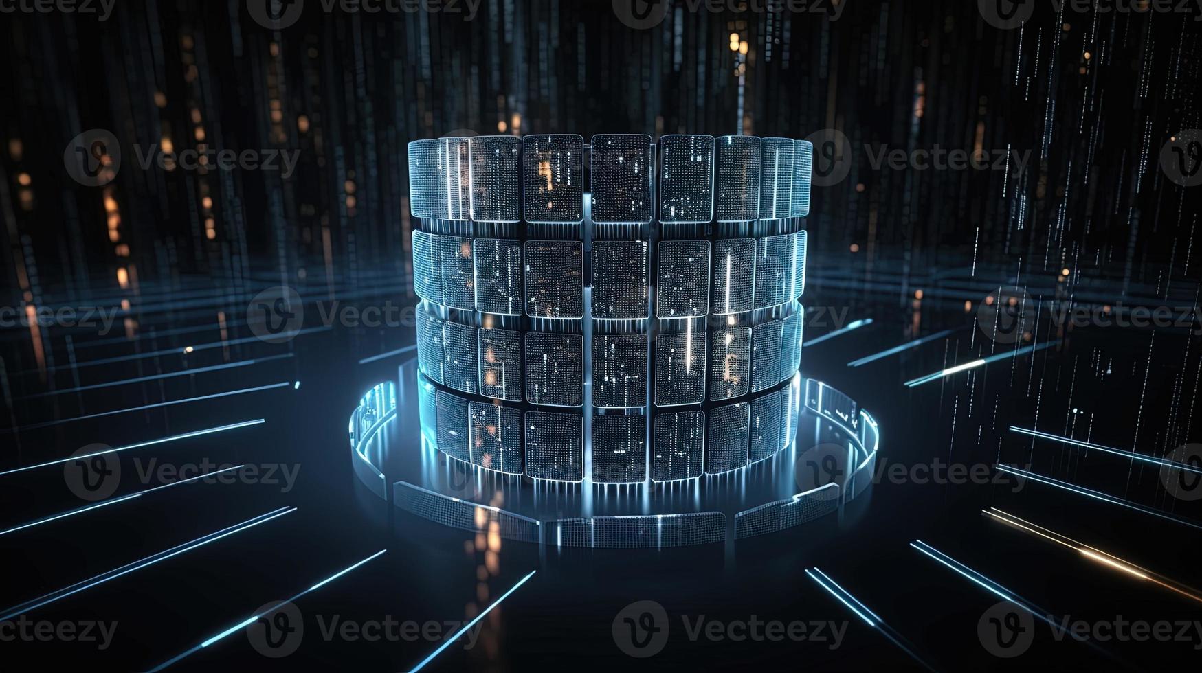 3D rendering of abstract digital technology background. Big data connection concept photo