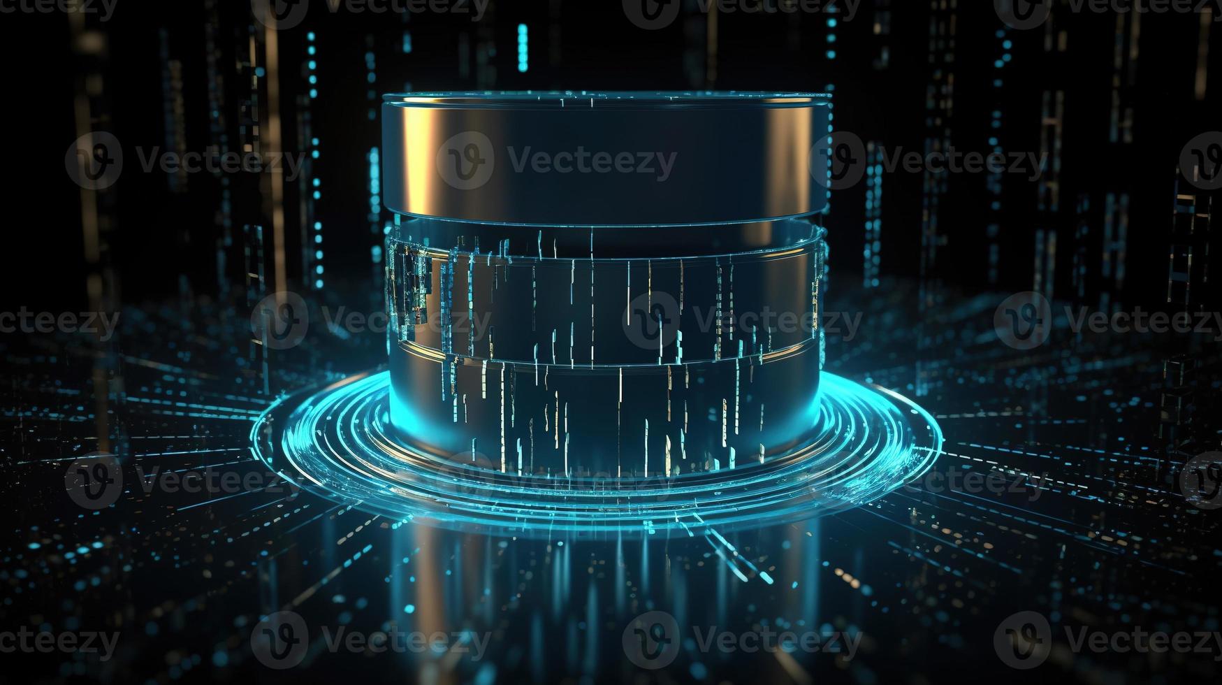 3D rendering of abstract digital technology background. Big data connection concept photo