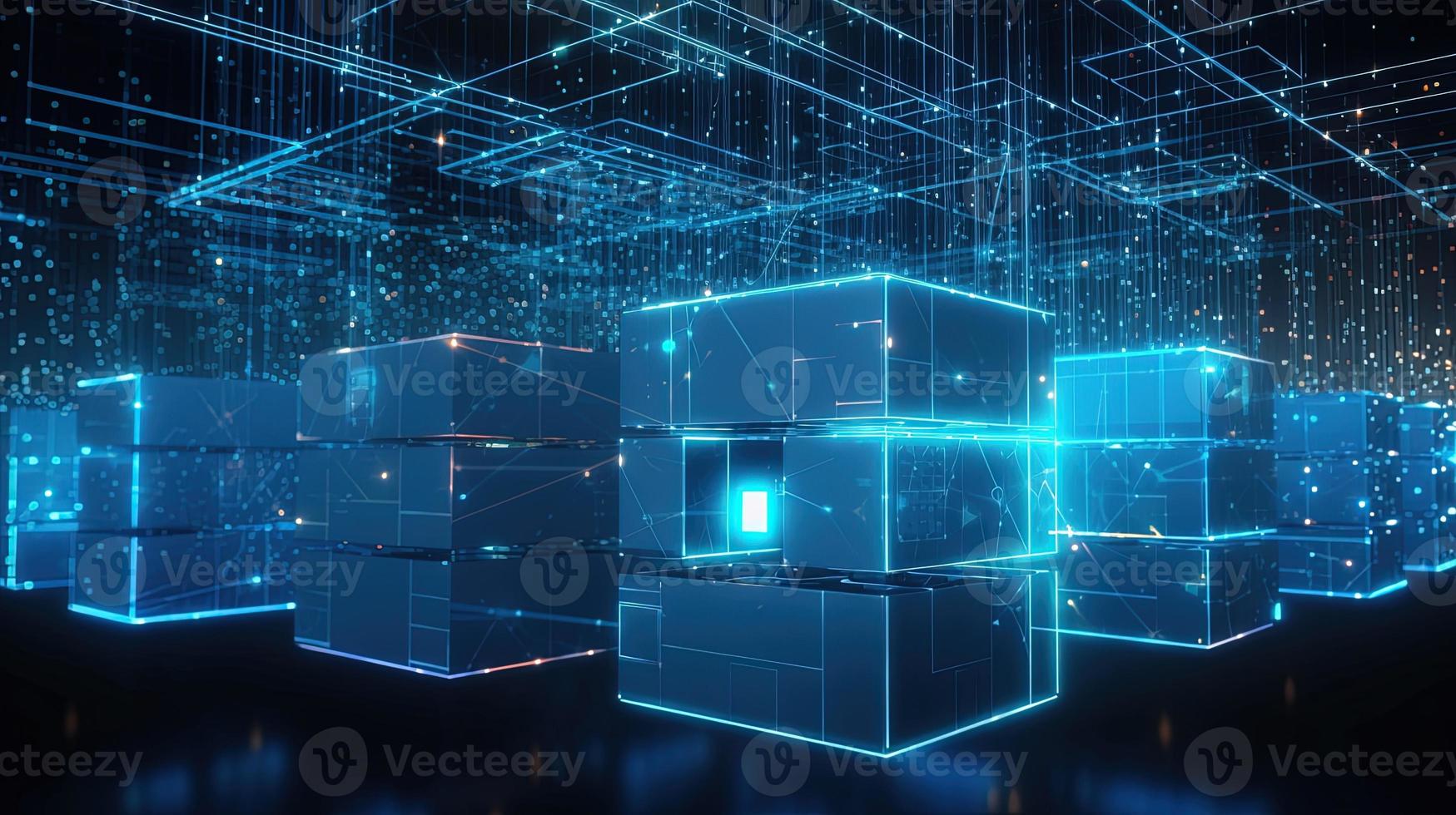 3D rendering of abstract digital technology background. Big data connection concept photo