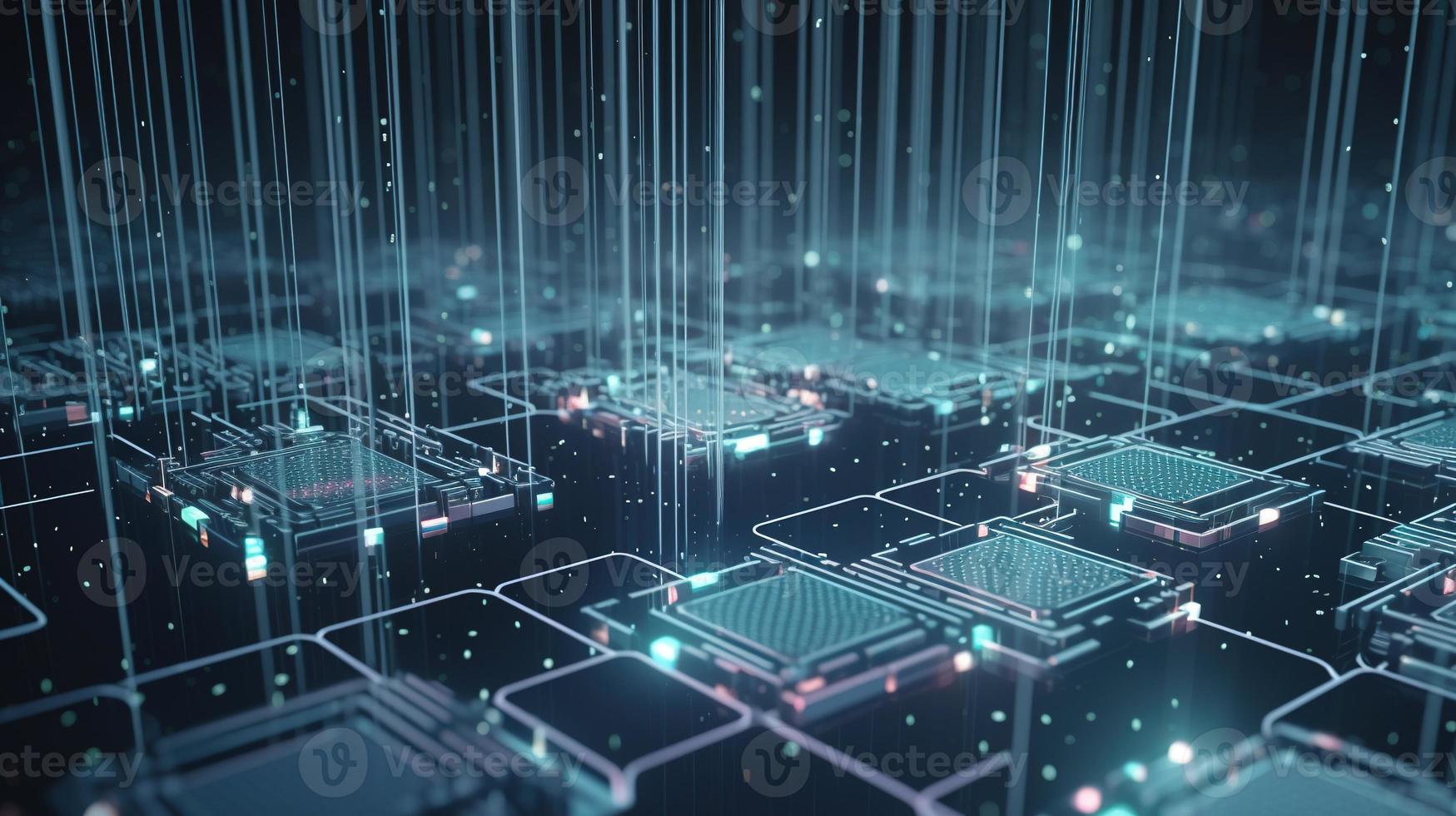 3D rendering of abstract digital technology background. Big data connection concept photo