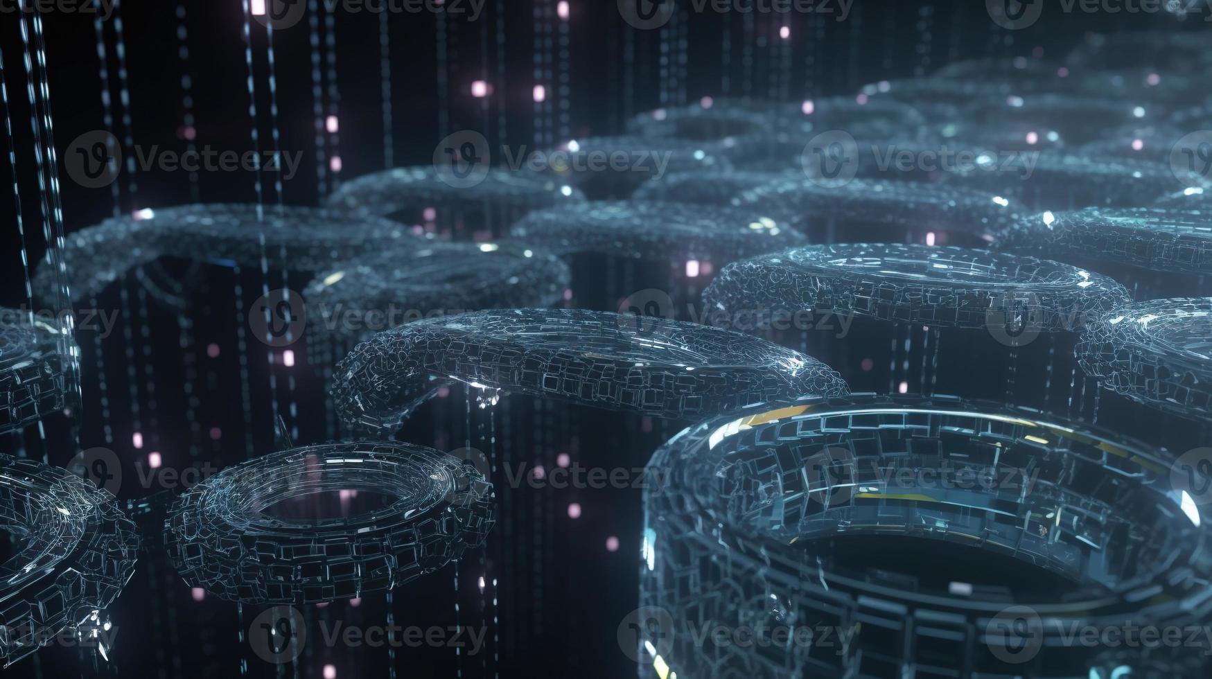3D rendering of abstract digital technology background. Big data connection concept photo