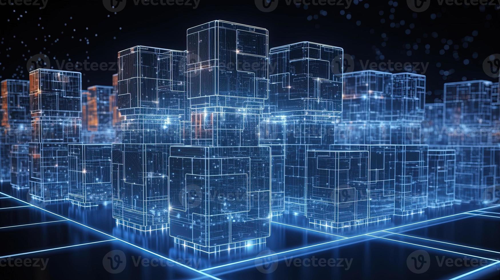 3D rendering of abstract digital technology background. Big data connection concept photo