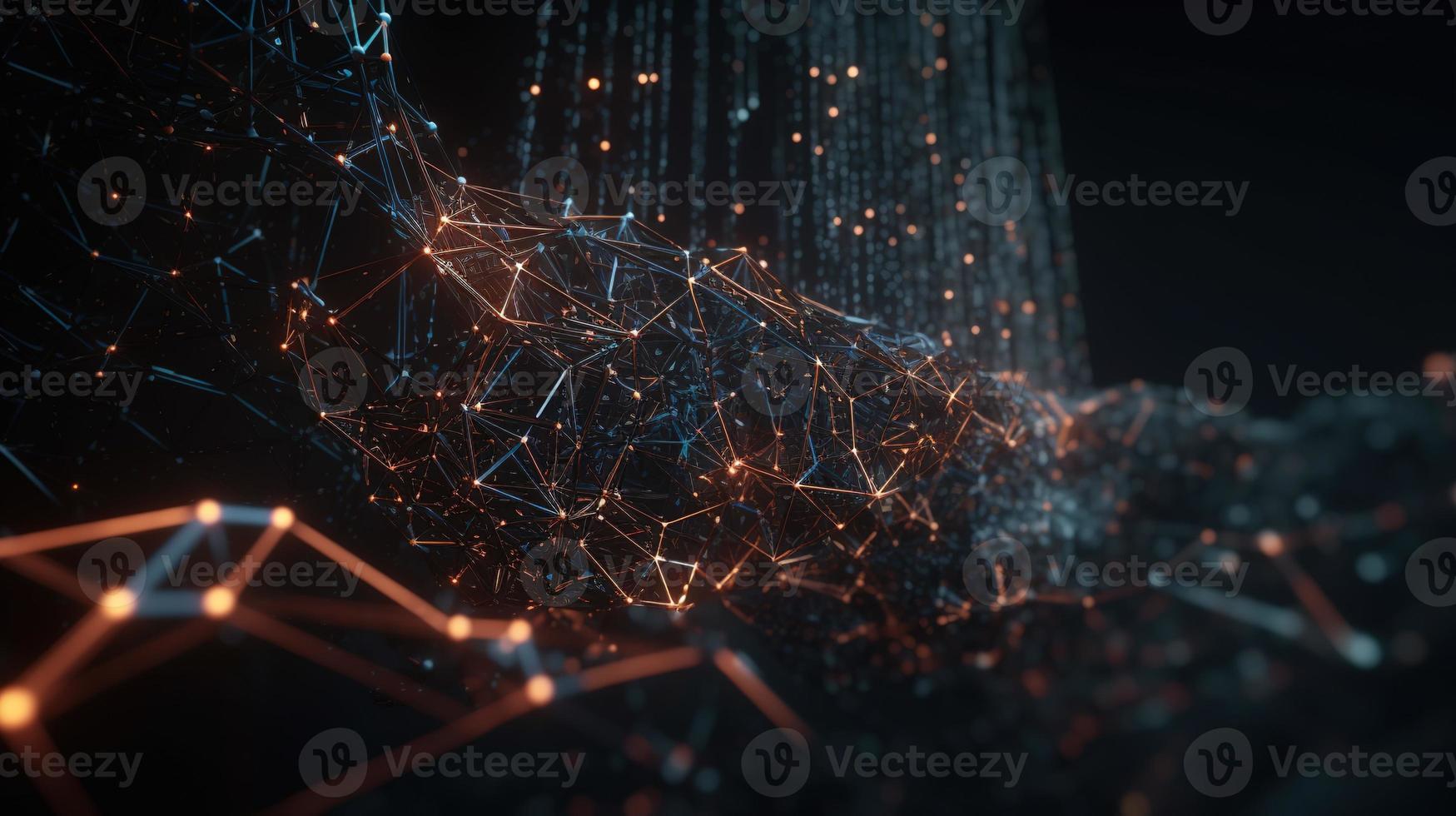 3D rendering of abstract digital technology background. Big data connection concept photo