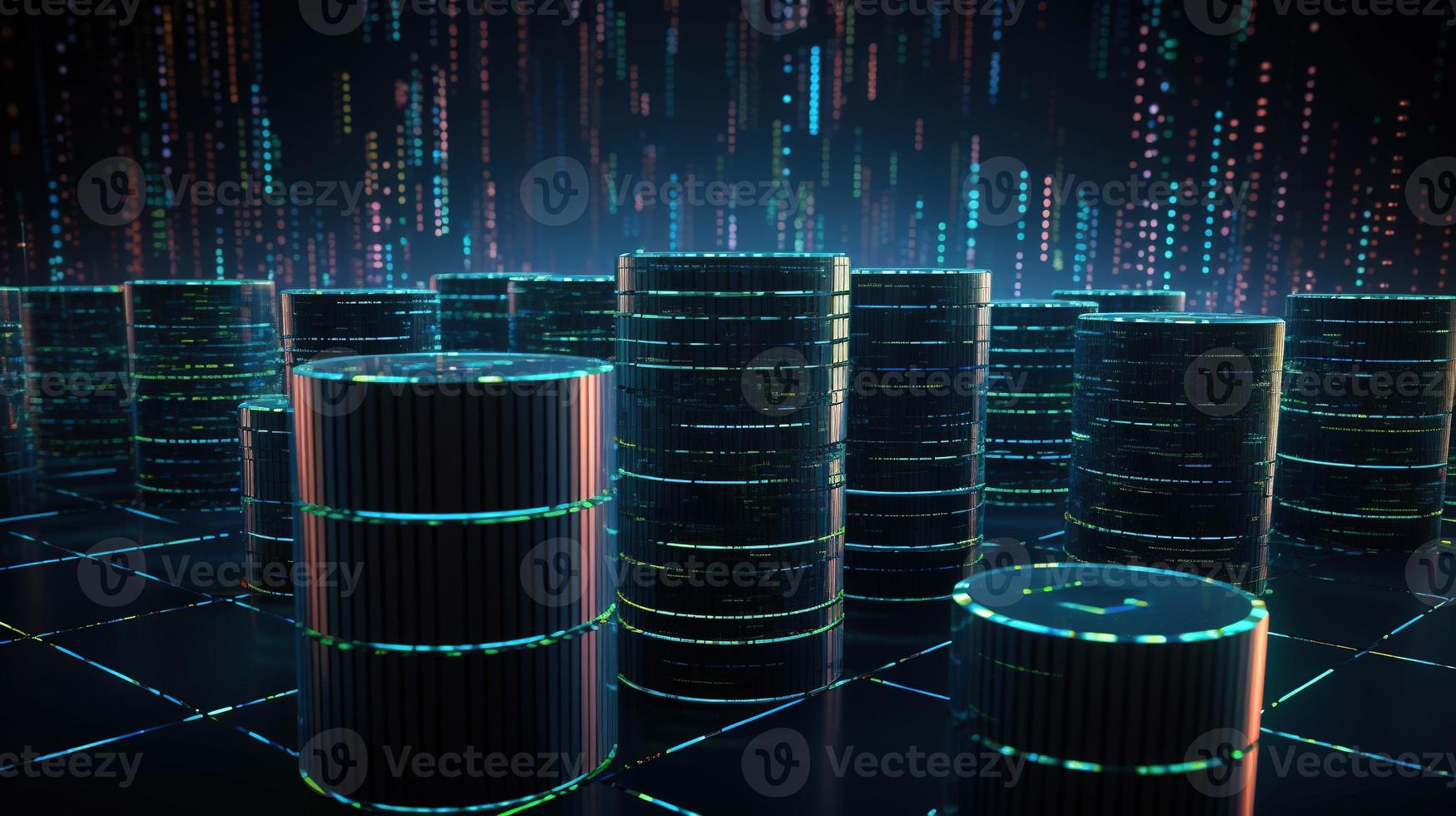 3D rendering of abstract digital technology background. Big data connection concept photo