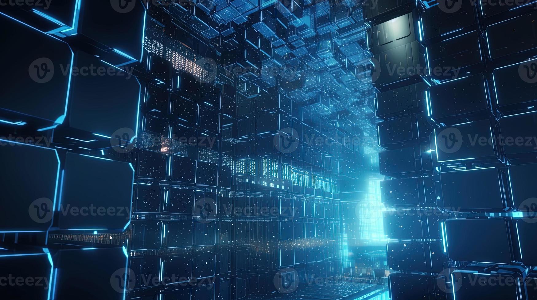 3D rendering of abstract digital technology background. Big data connection concept photo