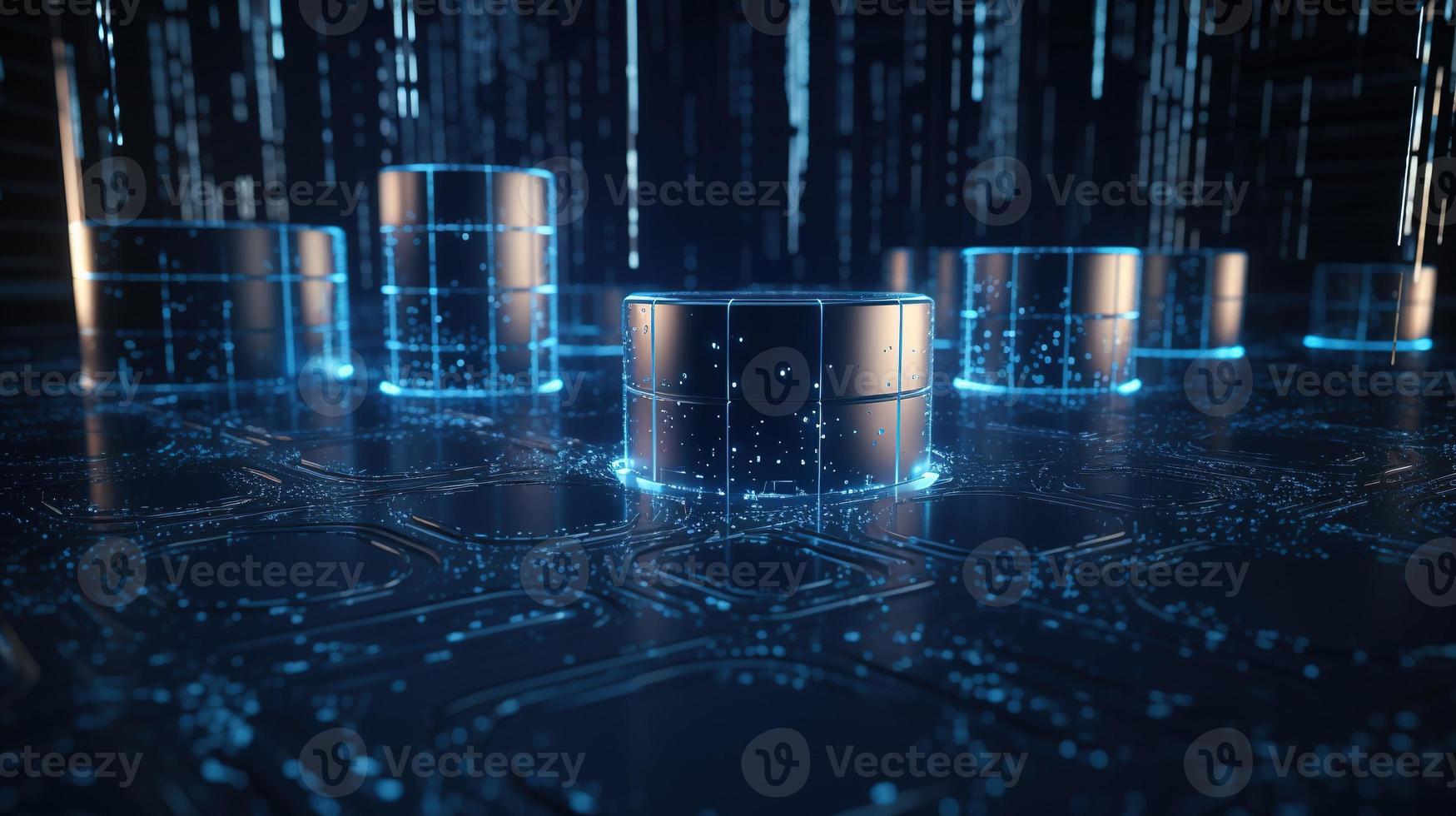 3D rendering of abstract digital technology background. Big data connection concept photo