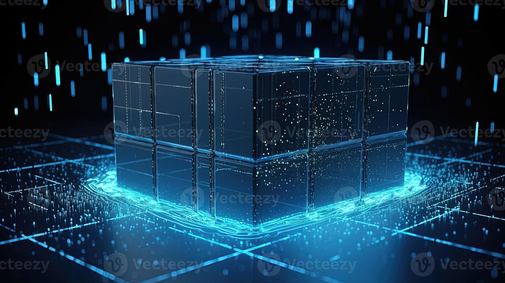 3D rendering of abstract digital technology background. Big data connection concept photo