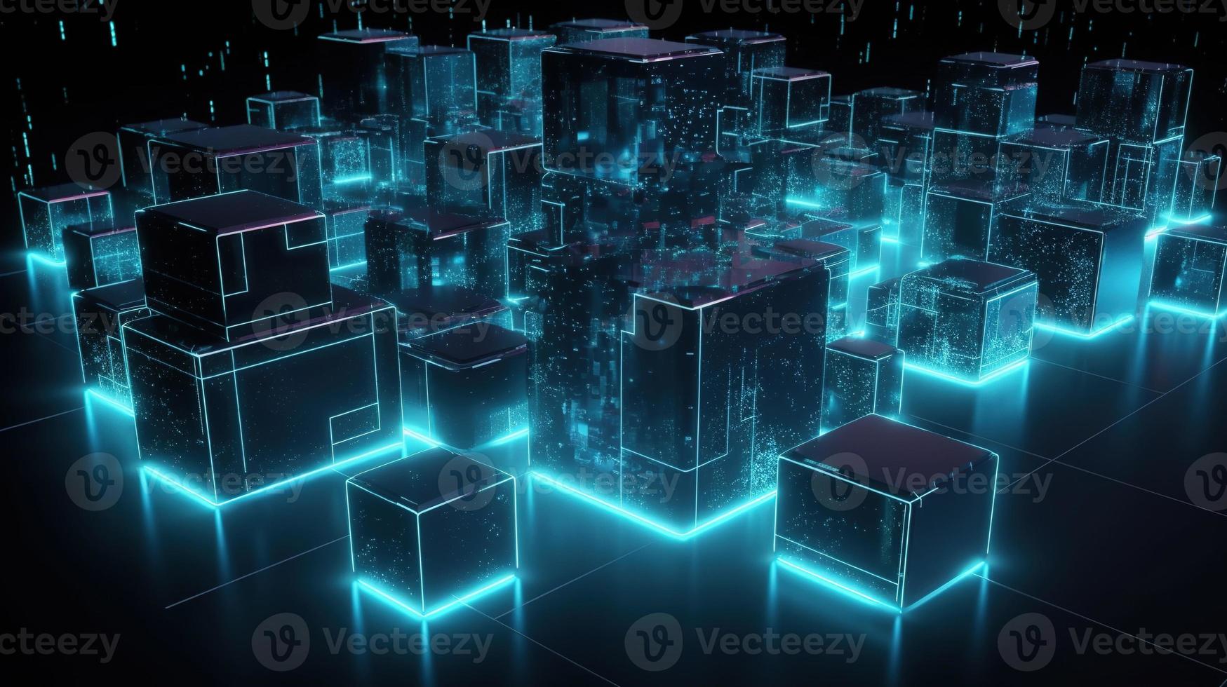 3D rendering of abstract digital technology background. Big data connection concept photo