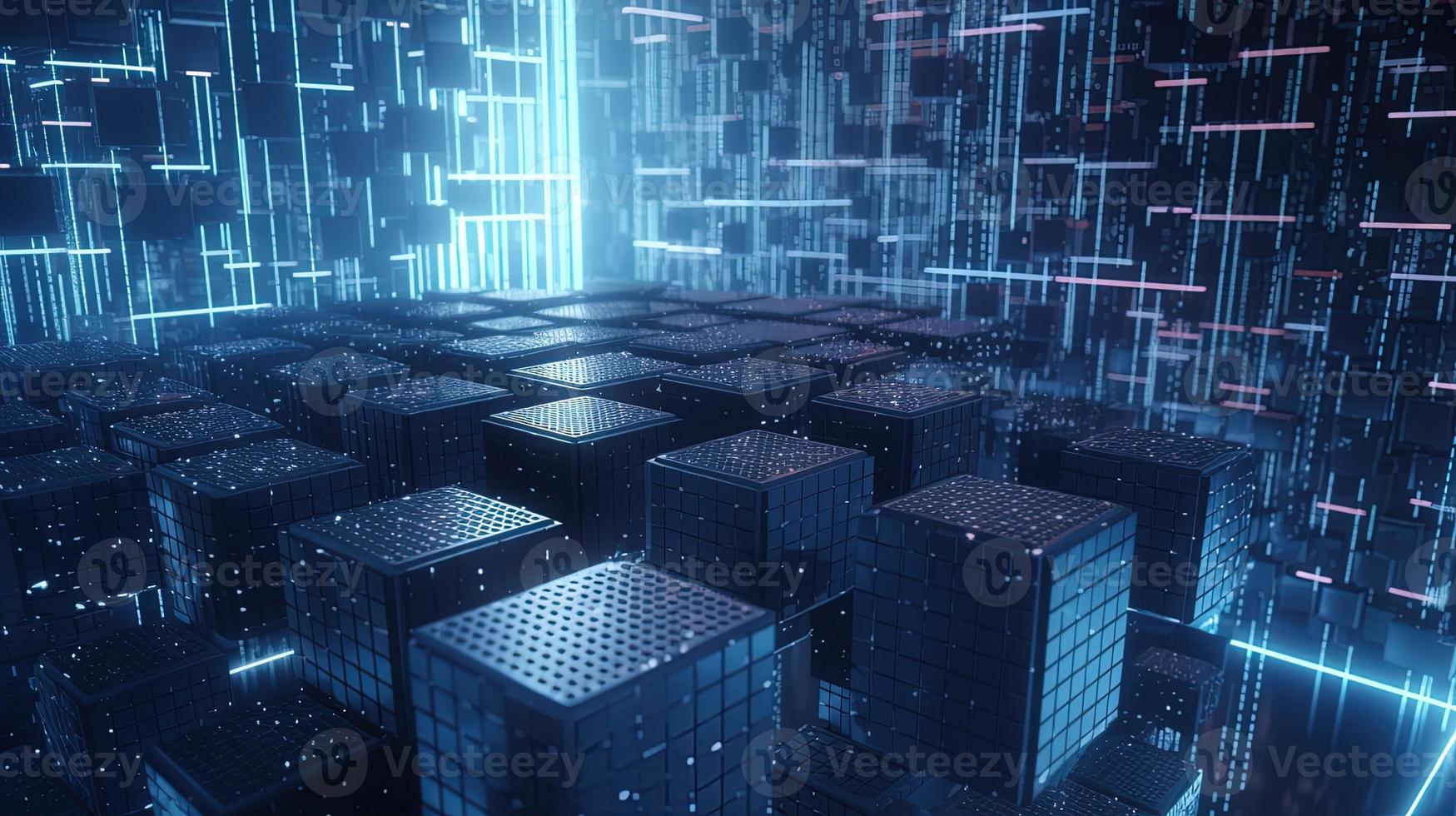 3D rendering of abstract digital technology background. Big data connection concept photo