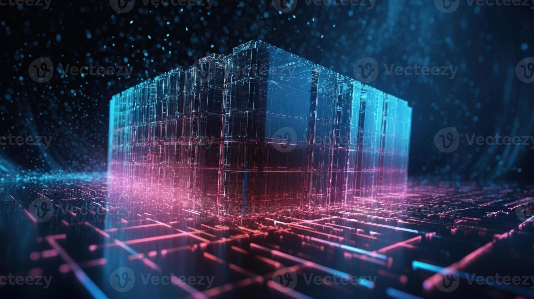 3D rendering of abstract digital technology background. Big data connection concept photo