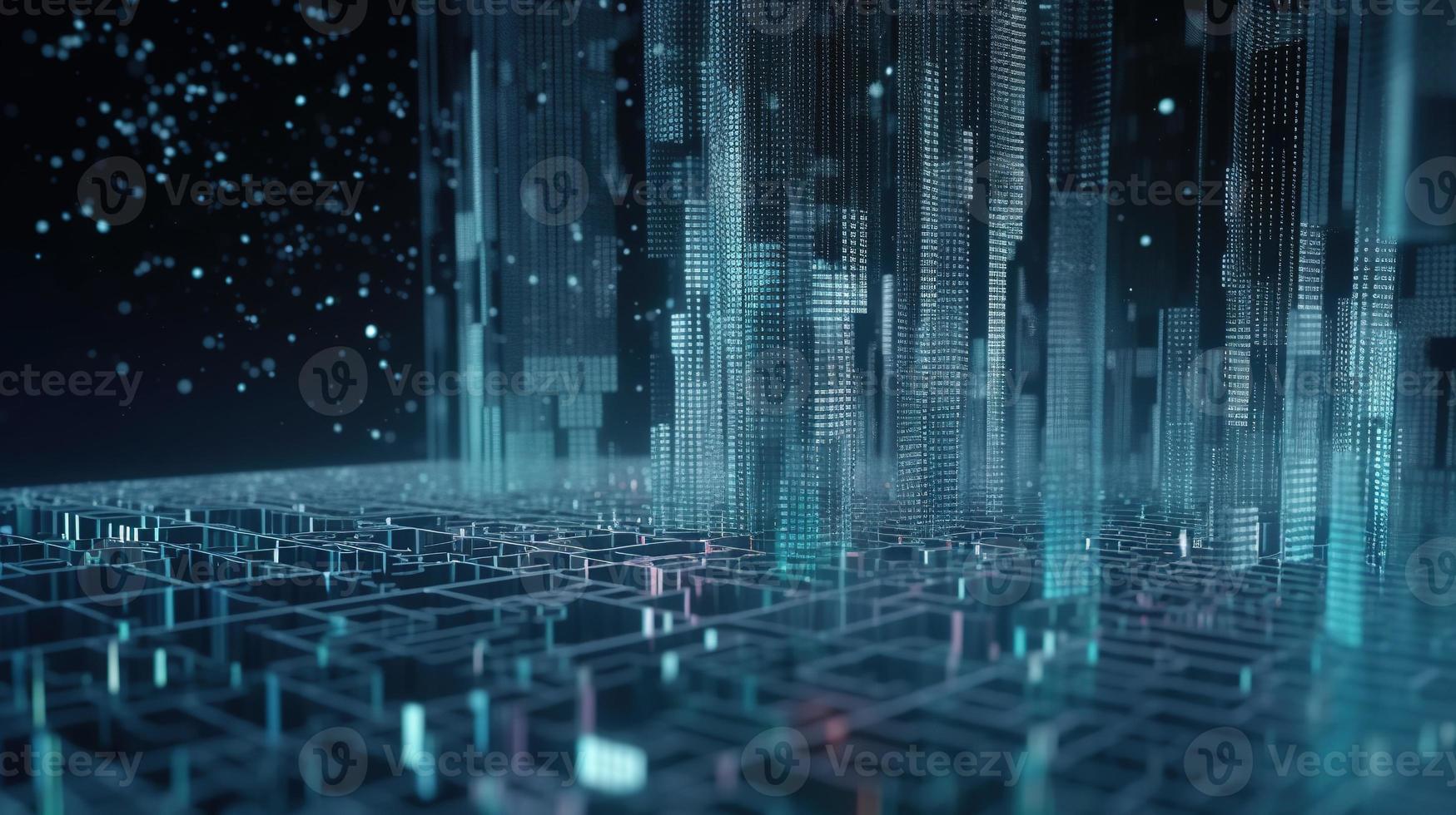 3D rendering of abstract digital technology background. Big data connection concept photo