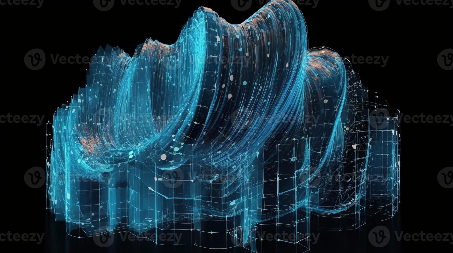 3D rendering of abstract digital technology background. Big data connection concept photo