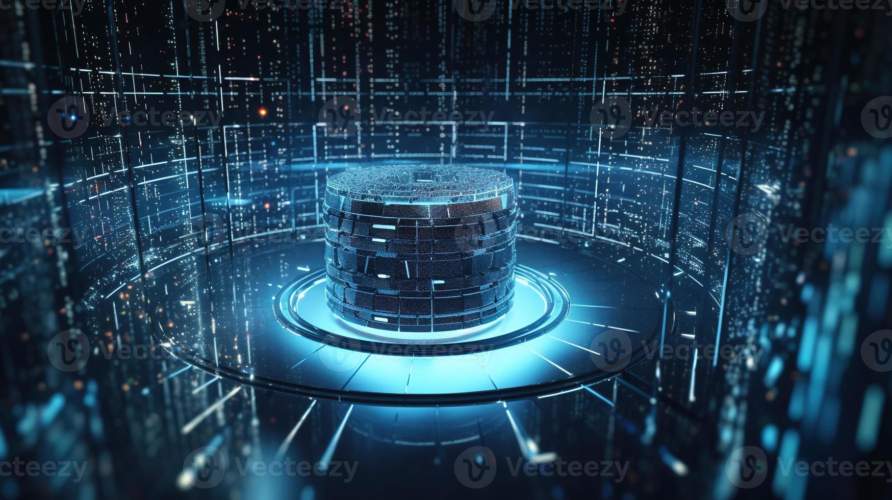 3D rendering of abstract digital technology background. Big data connection concept photo