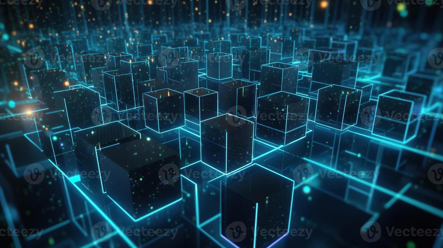 3D rendering of abstract digital technology background. Big data connection concept photo