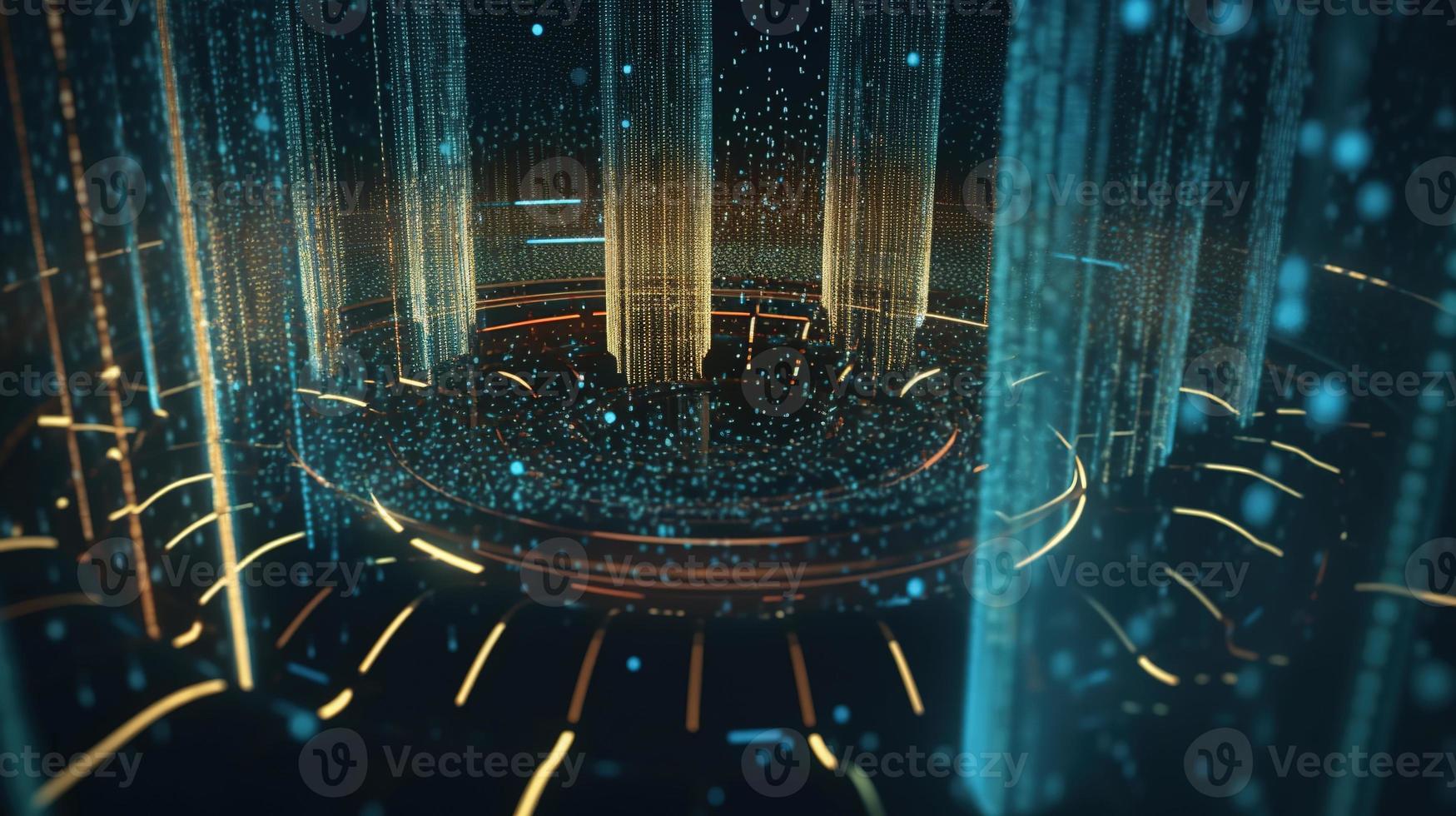 3D rendering of abstract digital technology background. Big data connection concept photo