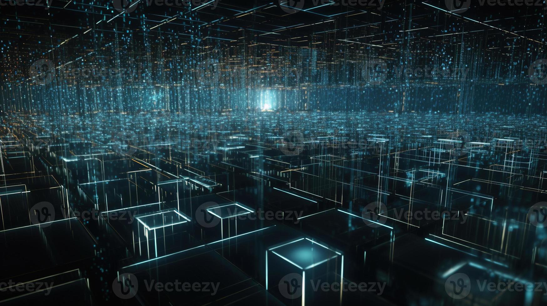 3D rendering of abstract digital technology background. Big data connection concept photo
