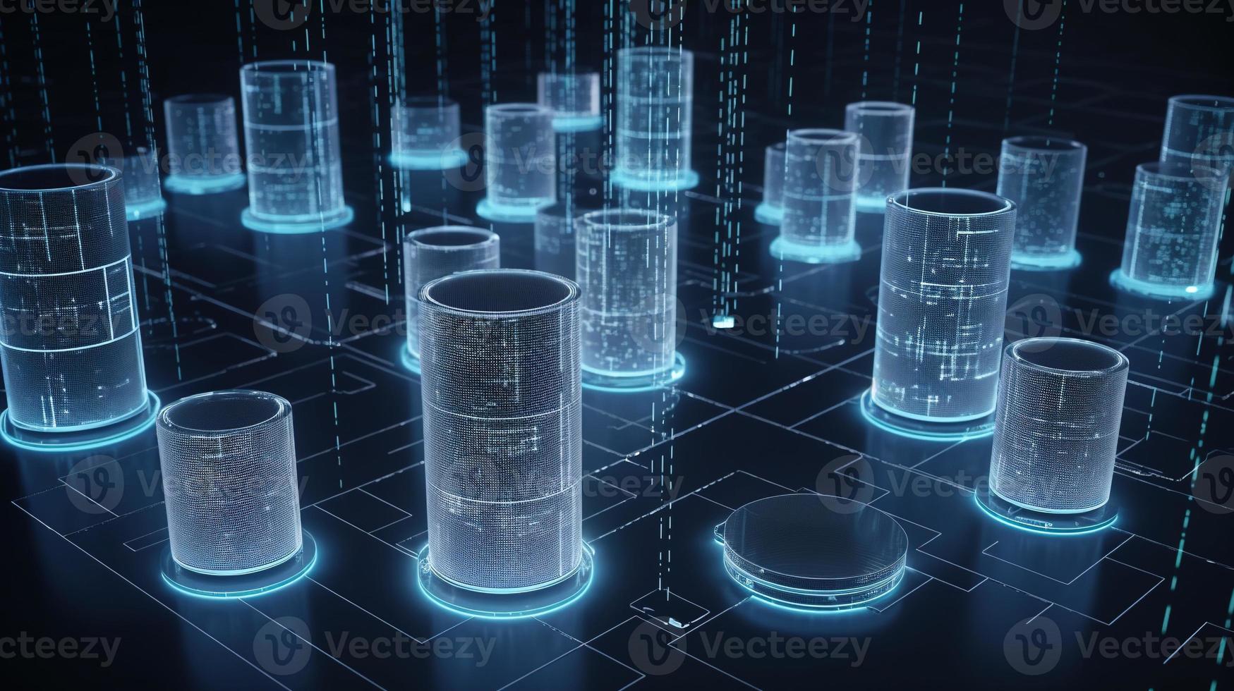 3D rendering of abstract digital technology background. Big data connection concept photo