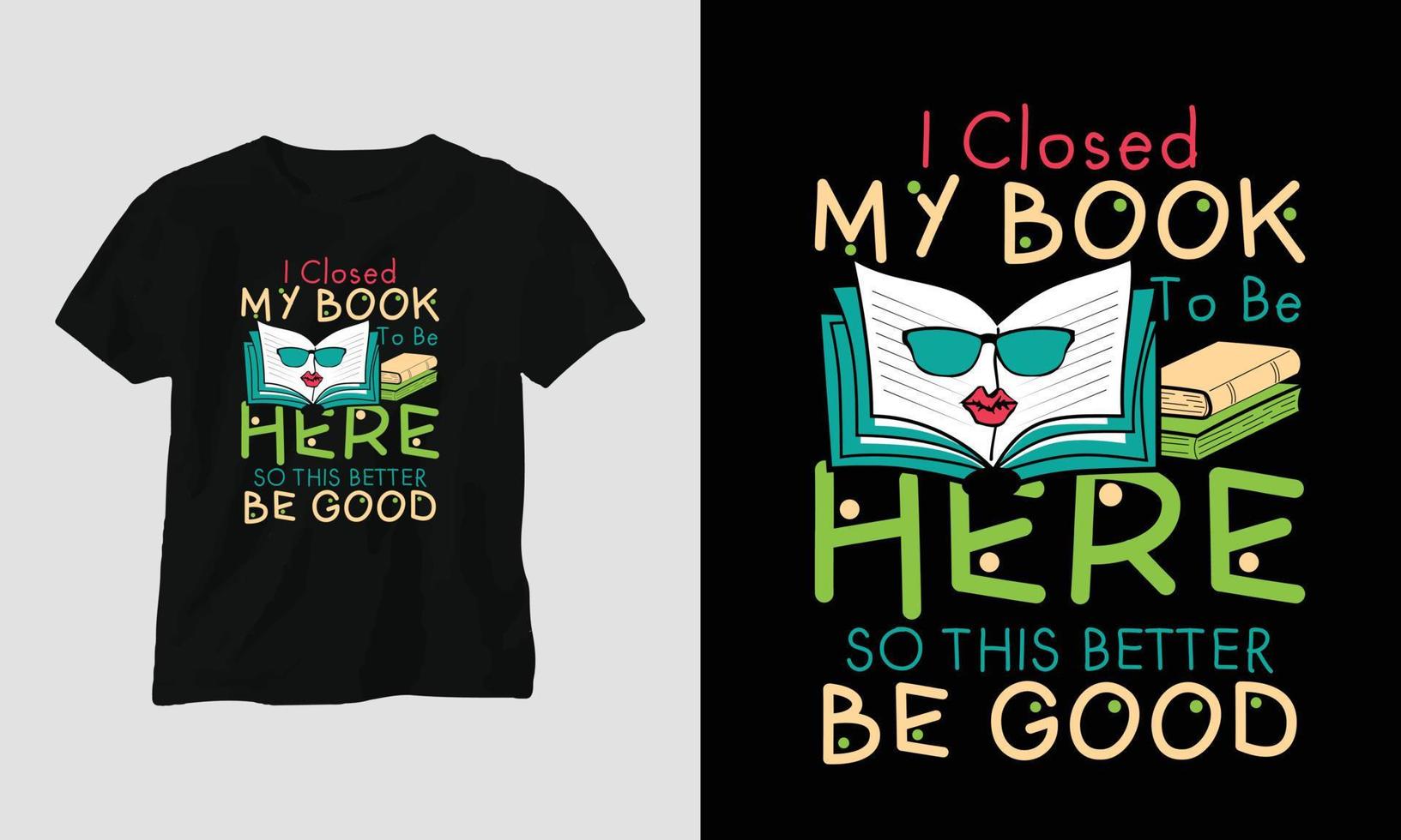 Book Lover tshirt design concept vector