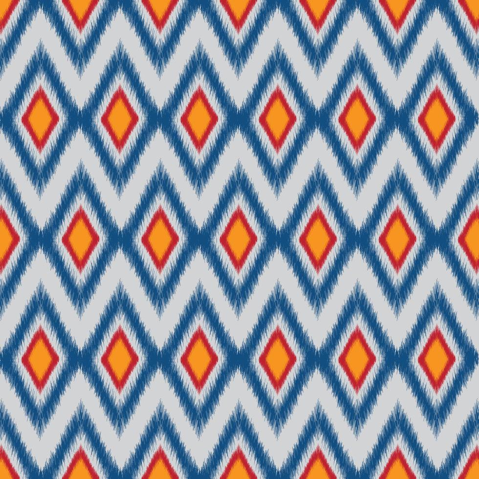 Ikat geometric ethnic oriental pattern traditional Design for background, clothing, carpet, wallpaper, fabric, Batik, Vector illustration