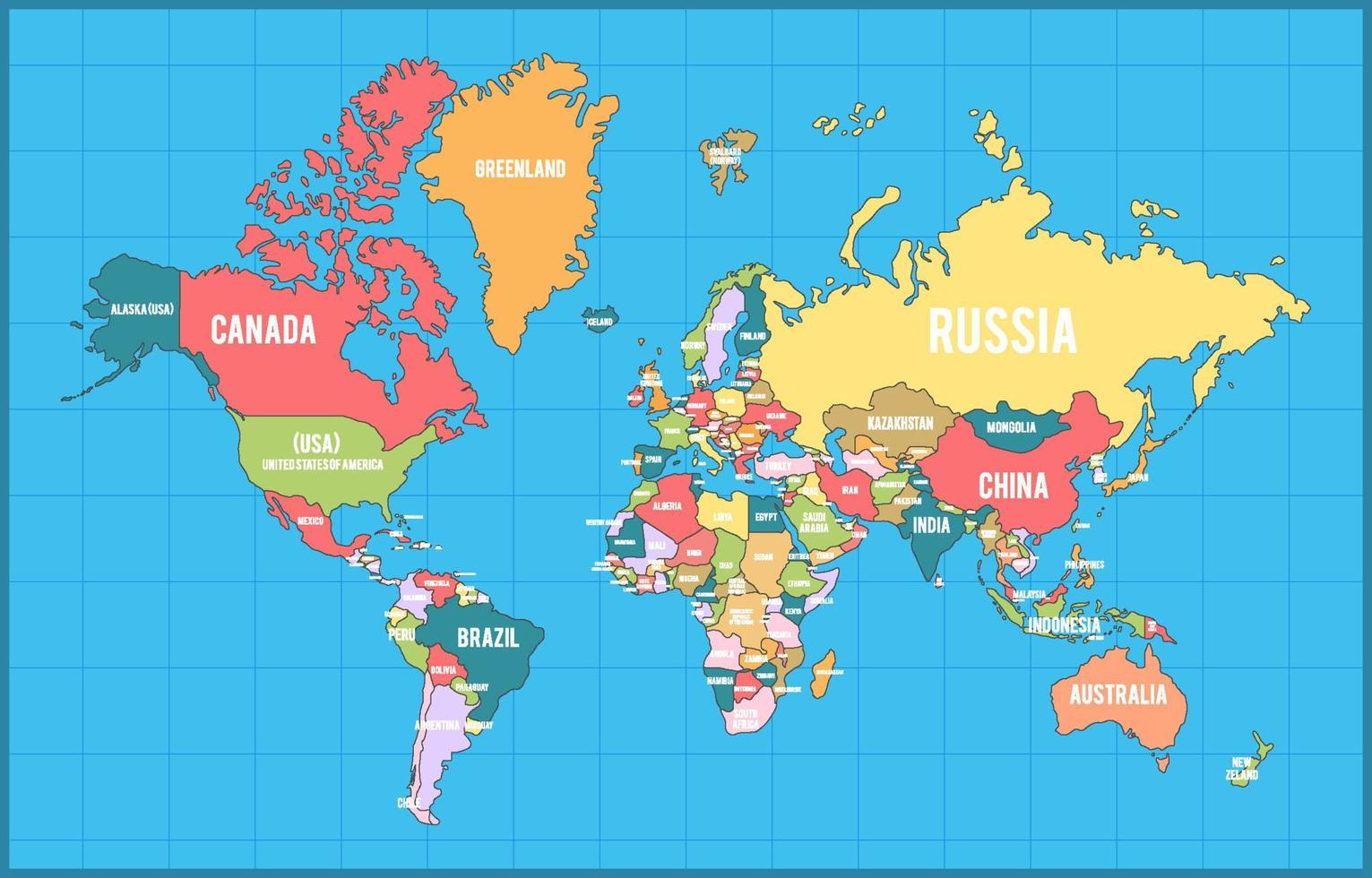 mundo mapa concepto con país nombres vector