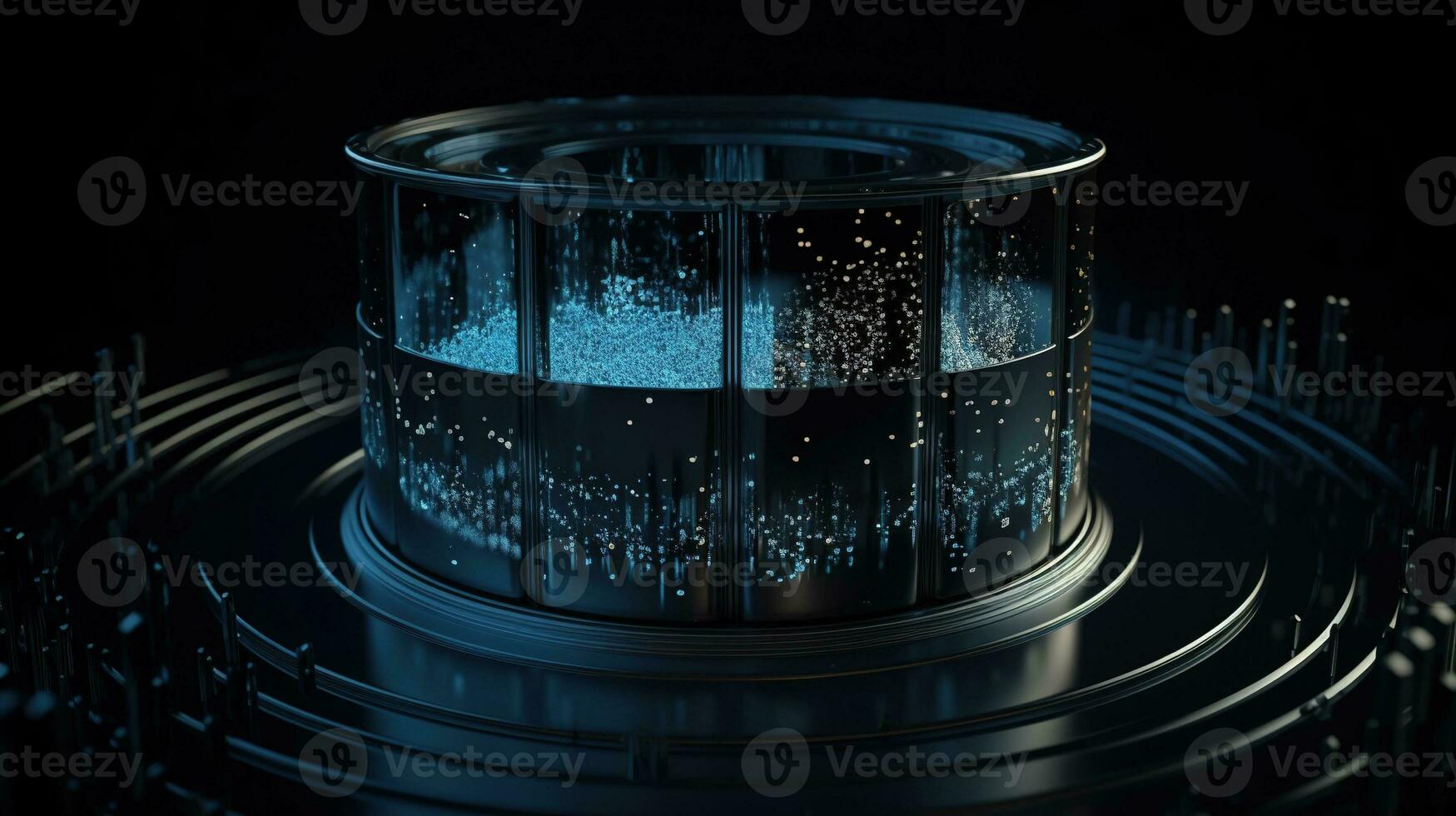 3D rendering of abstract technology concept. Digital data transfer and communication photo