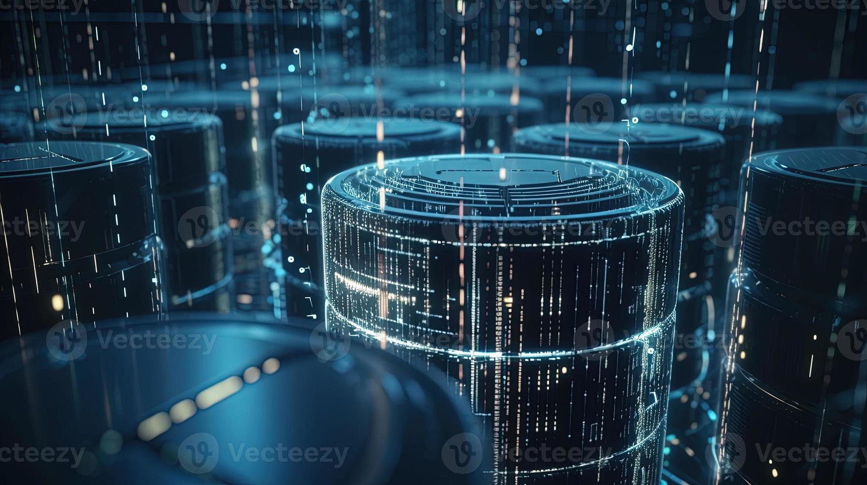 3D rendering of abstract technology concept. Digital data transfer and communication photo