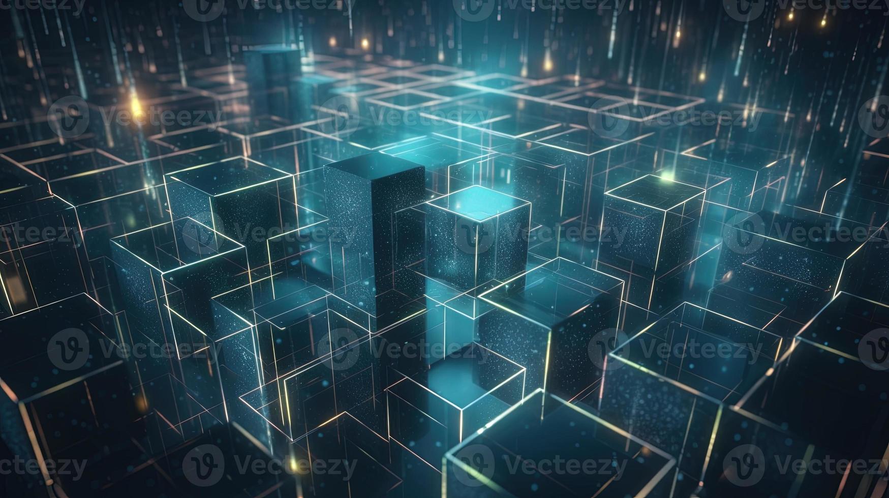 3D rendering of abstract technology concept. Digital data transfer and communication photo