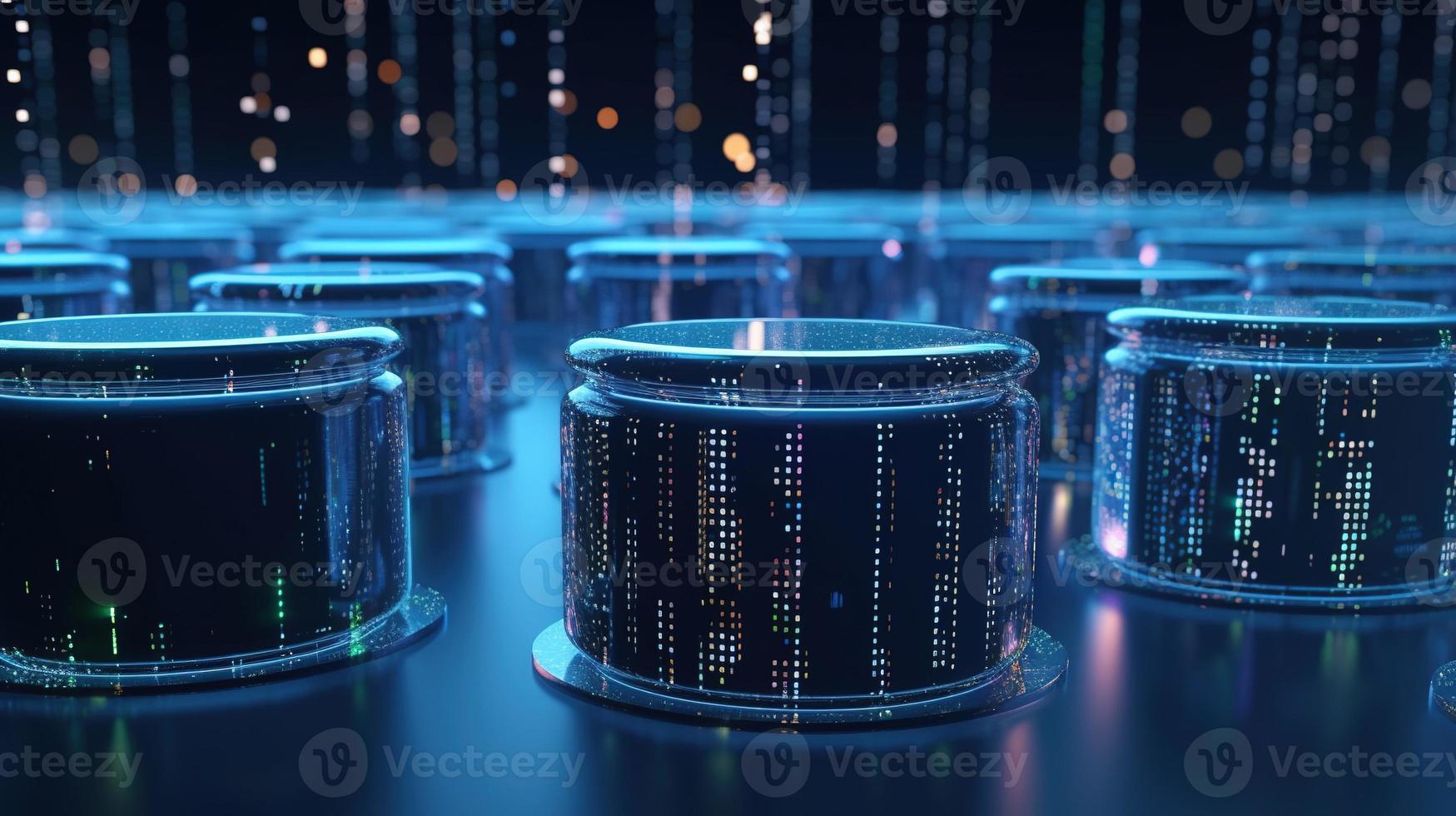 3D rendering of abstract technology concept. Digital data transfer and communication photo