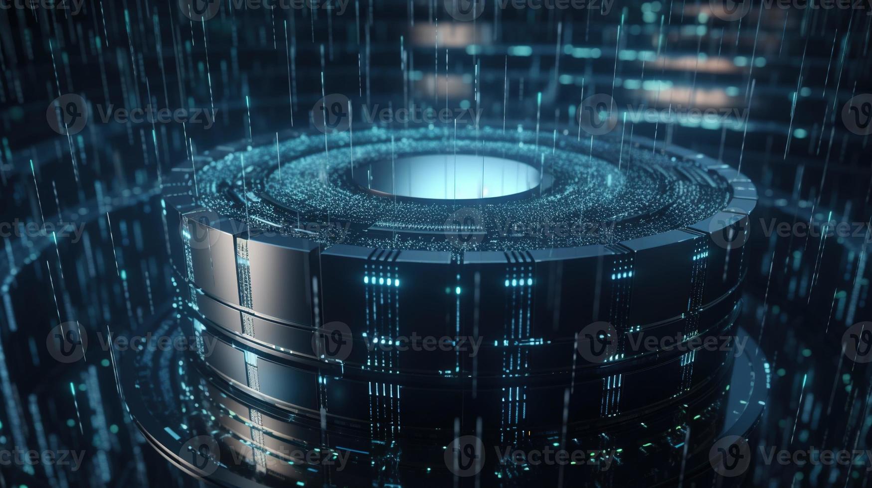 3D rendering of abstract technology concept. Digital data transfer and communication photo