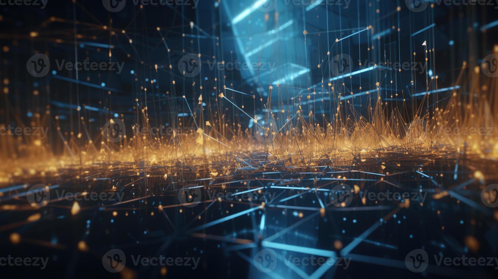 3D rendering of abstract technology concept. Digital data transfer and communication photo