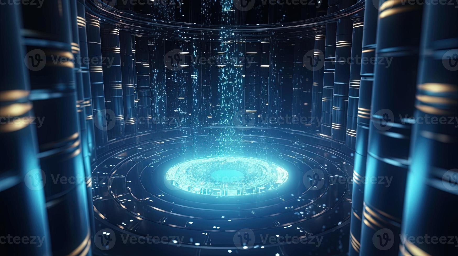 3D rendering of abstract technology concept. Digital data transfer and communication photo