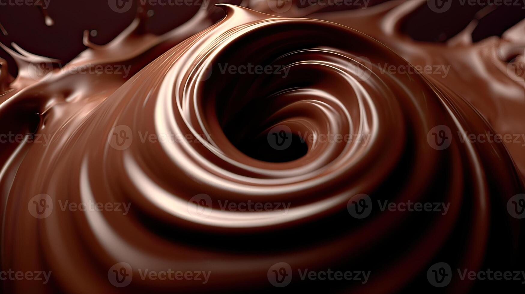 Chocolate background. Melted chocolate. Chocolate swirl. Melted chocolate swirl background. . photo