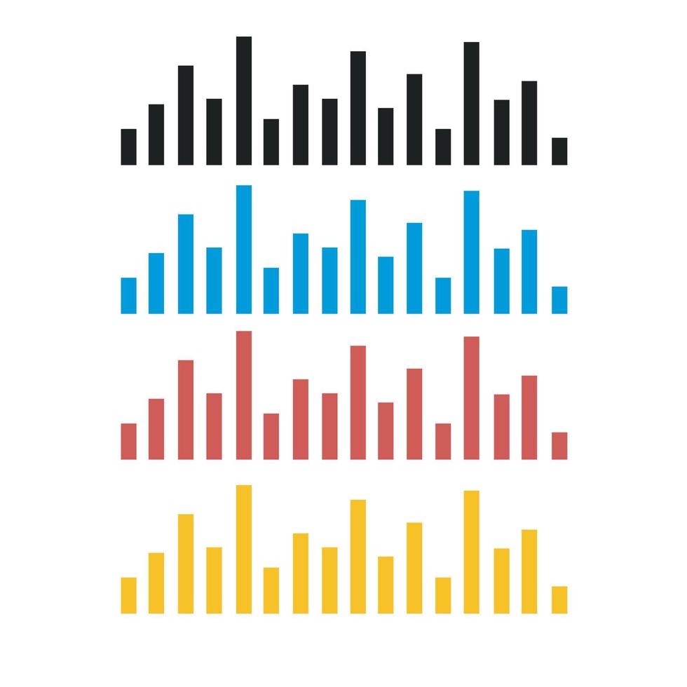 Black sound wave. Music audio frequency, sound line wave, electronic radio signal, volume level symbol. Vector curve radio waves