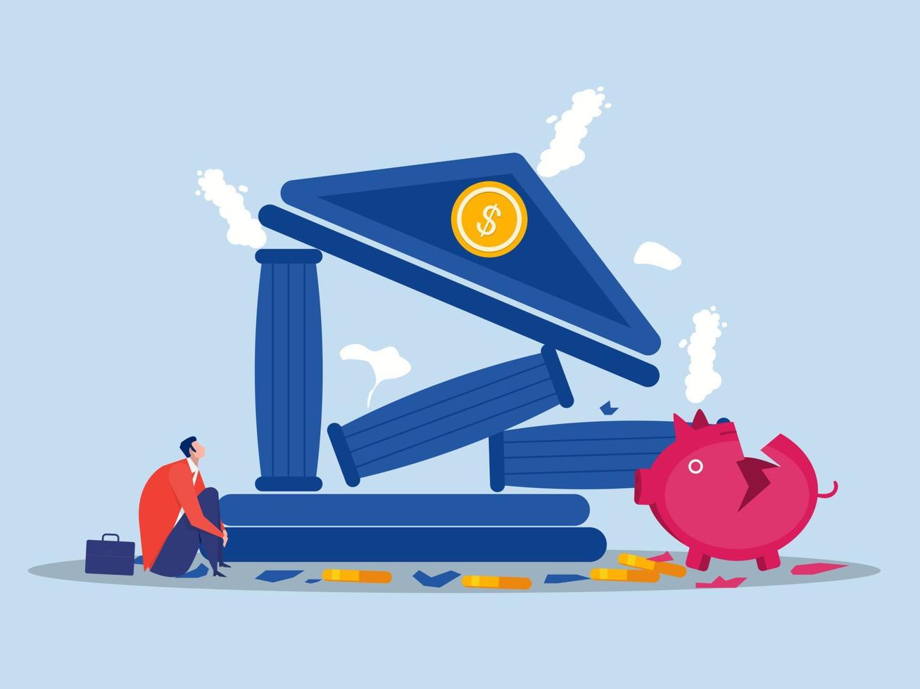 Banks Typically Come Under Financial Stress Because Of businessman stress or failure with bankrumptcy financial crisis or