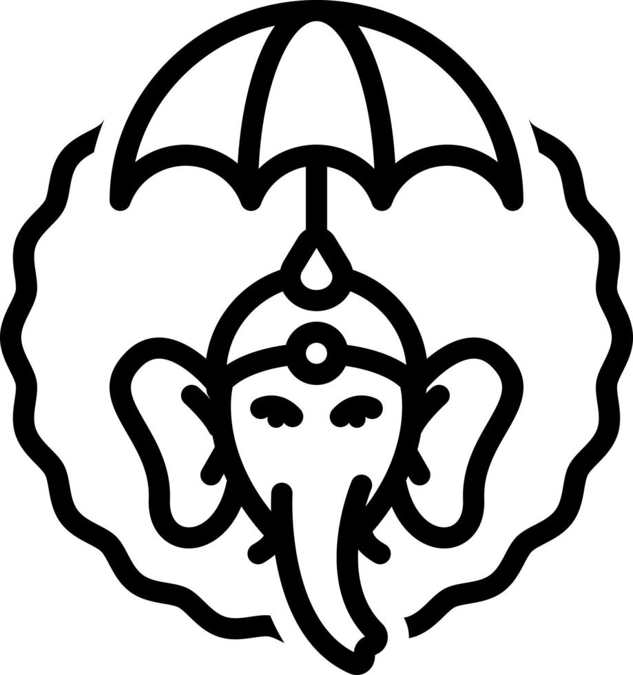 icono de línea para pooram vector