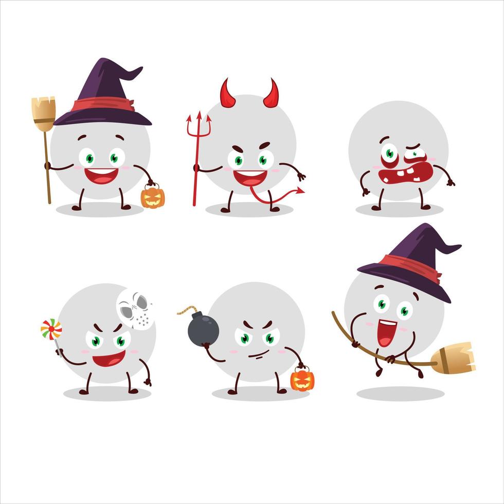 Halloween expression emoticons with cartoon character of volley ball vector