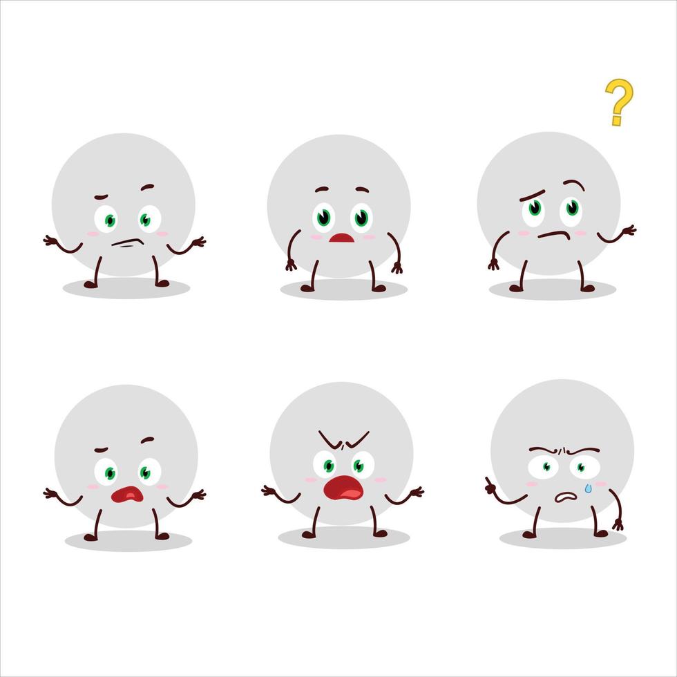 Cartoon character of volley ball with what expression vector
