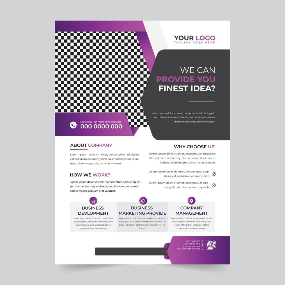 Trendy editable professional and modern corporate marketing business flyer design vector template